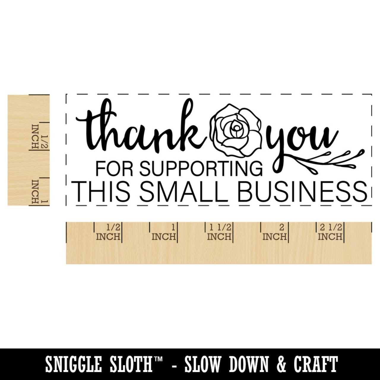 Thank You for Supporting This Small Business Rose Self-Inking Rubber Stamp Ink Stamper for Business Office
